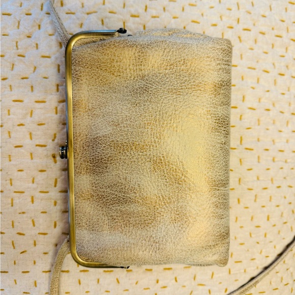 Lovely soft calfskin leather burnished gold over cream small purse. Like new. - Picture 9 of 14
